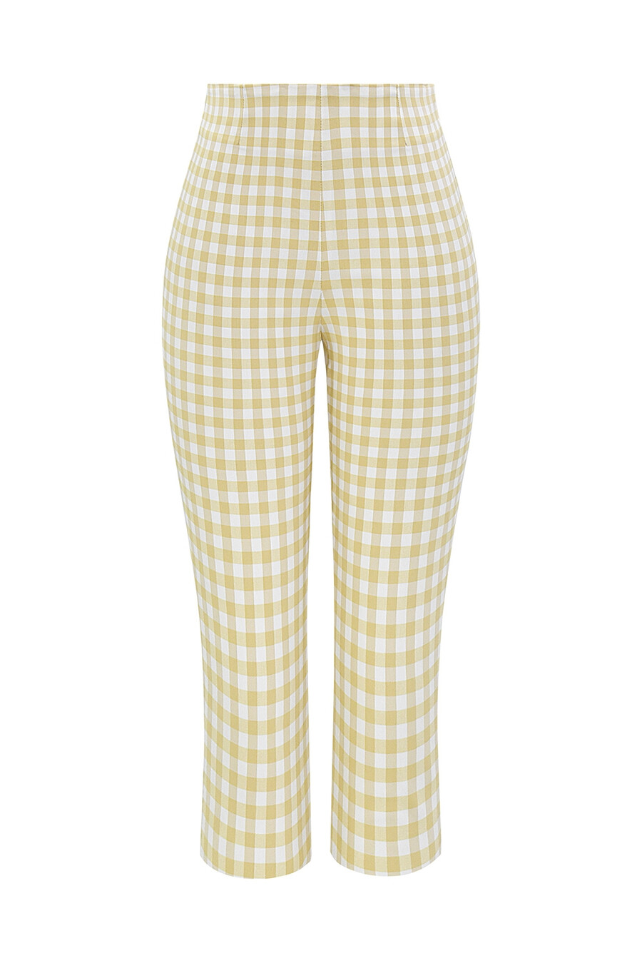 caprihose mit gingham-muster