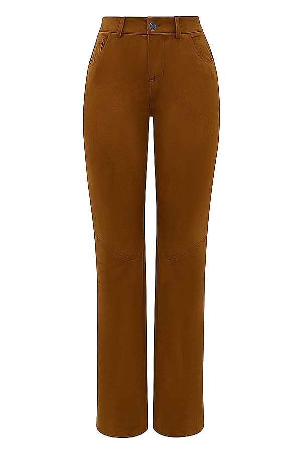 hellbraune vegane wildlederhose