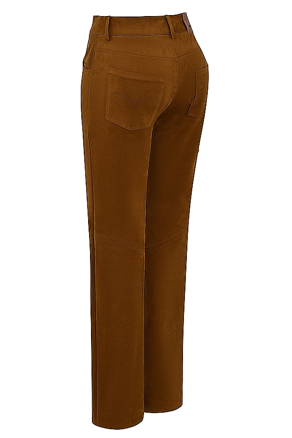 hellbraune vegane wildlederhose