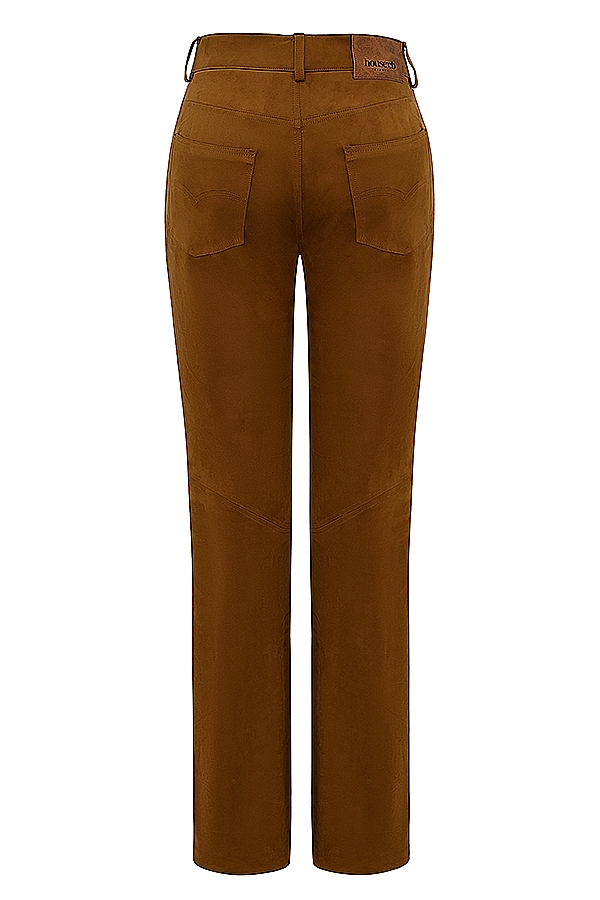 hellbraune vegane wildlederhose