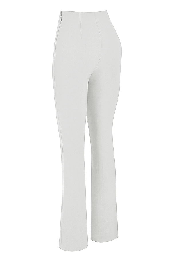 elfenbeinfarbene high-waist-hose