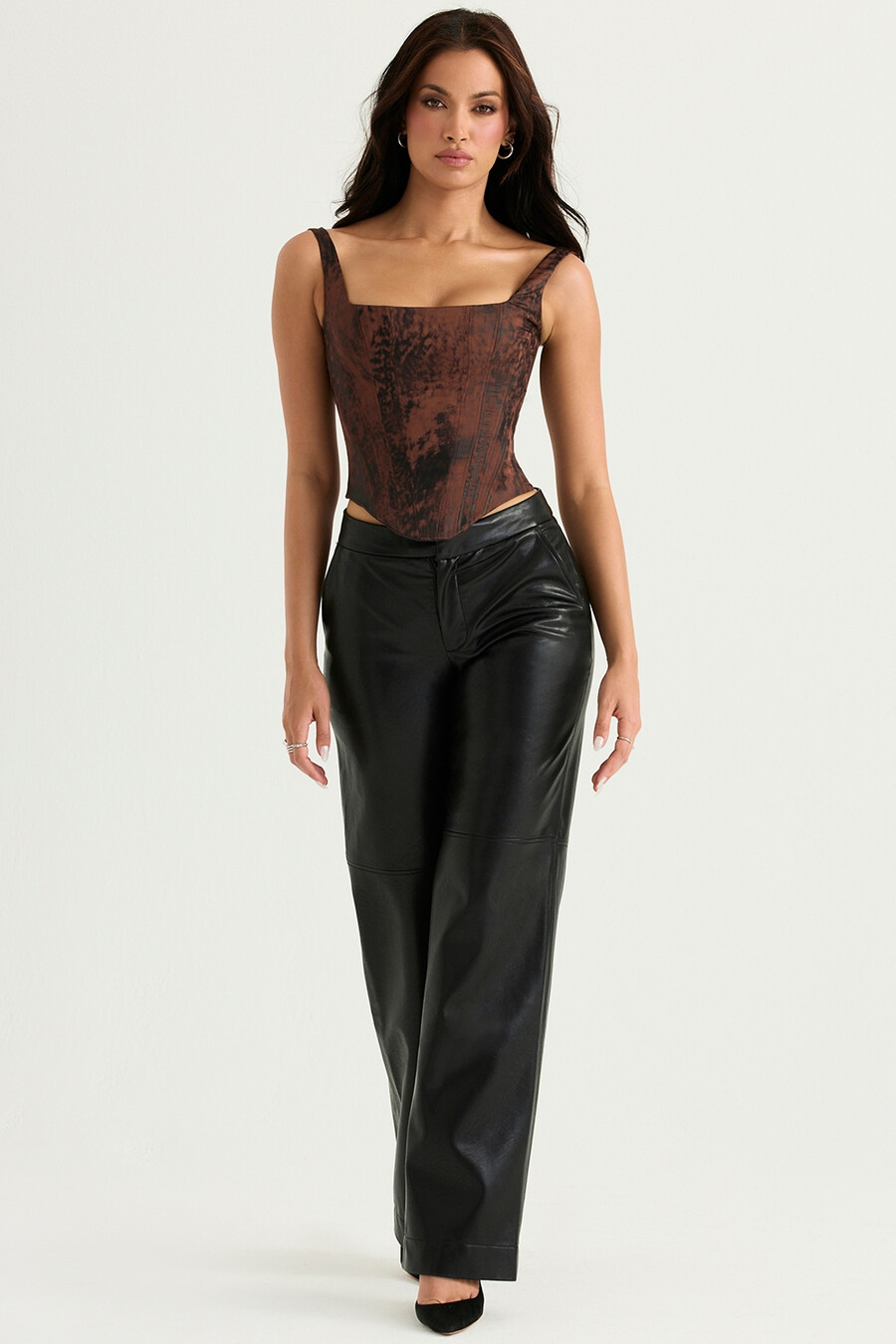 schwarze vegane lederhose