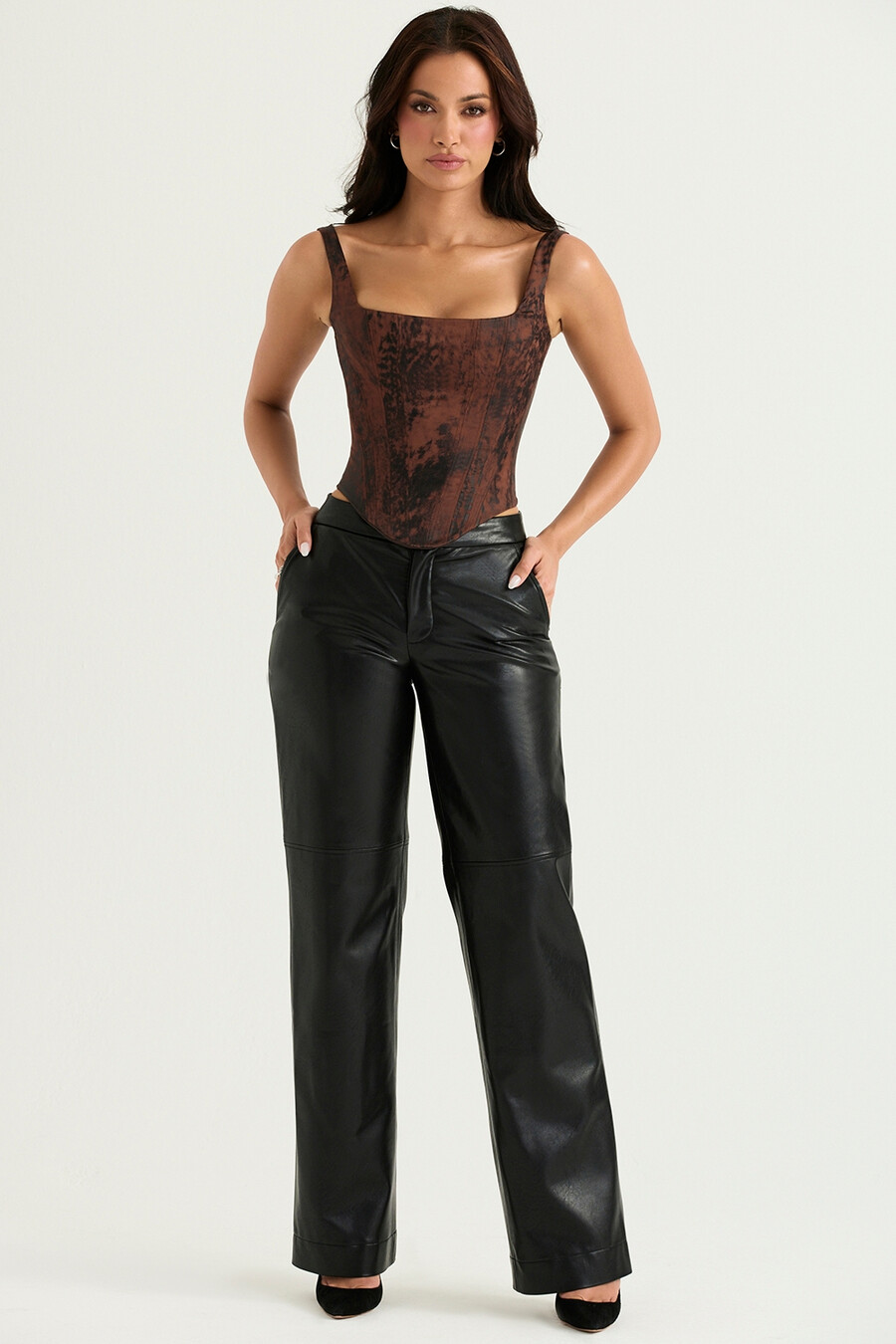 schwarze vegane lederhose