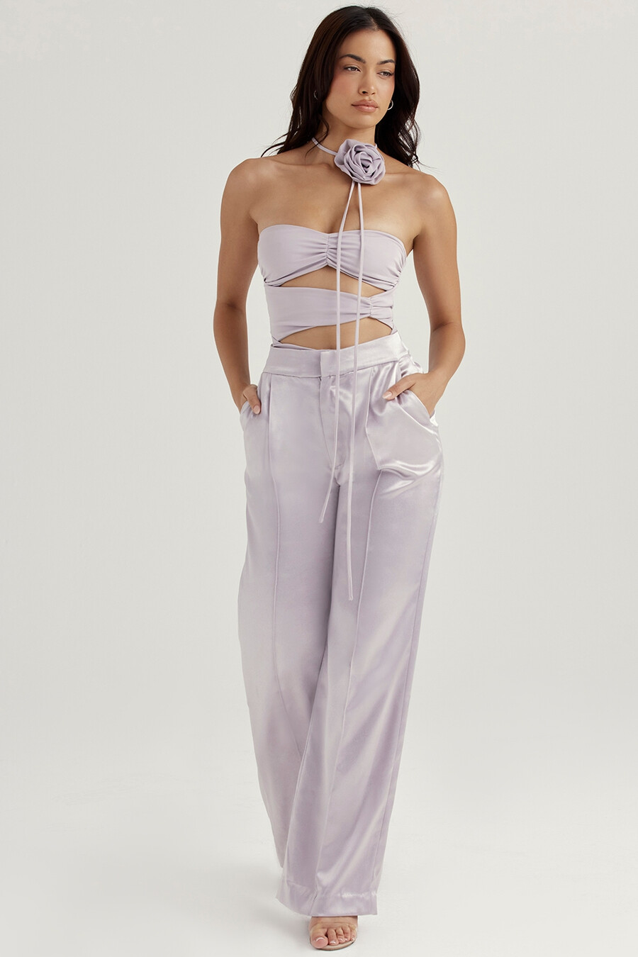 graue satinhose