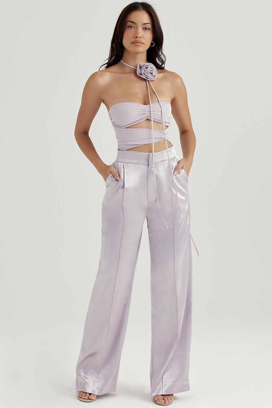 graue satinhose