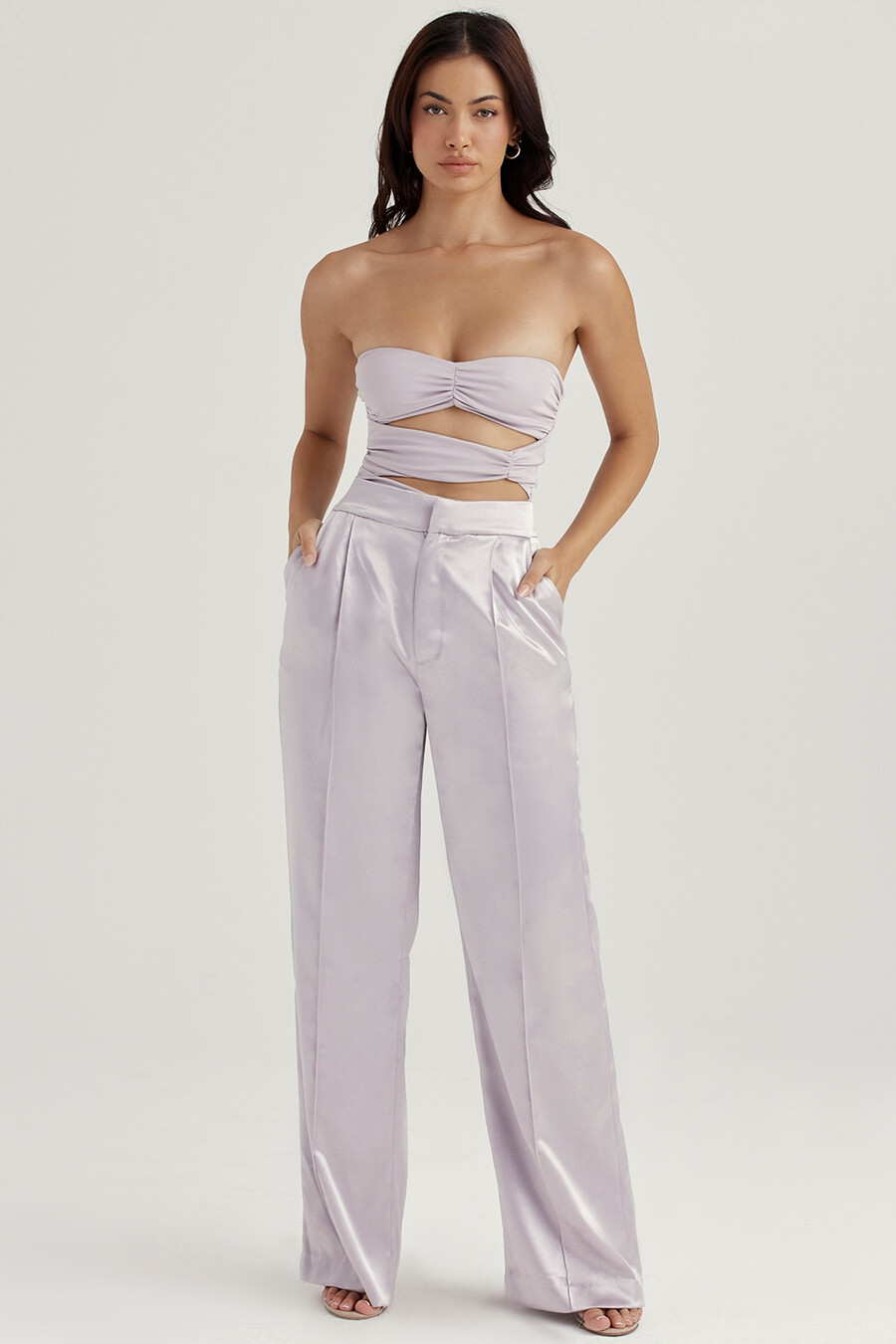 graue satinhose