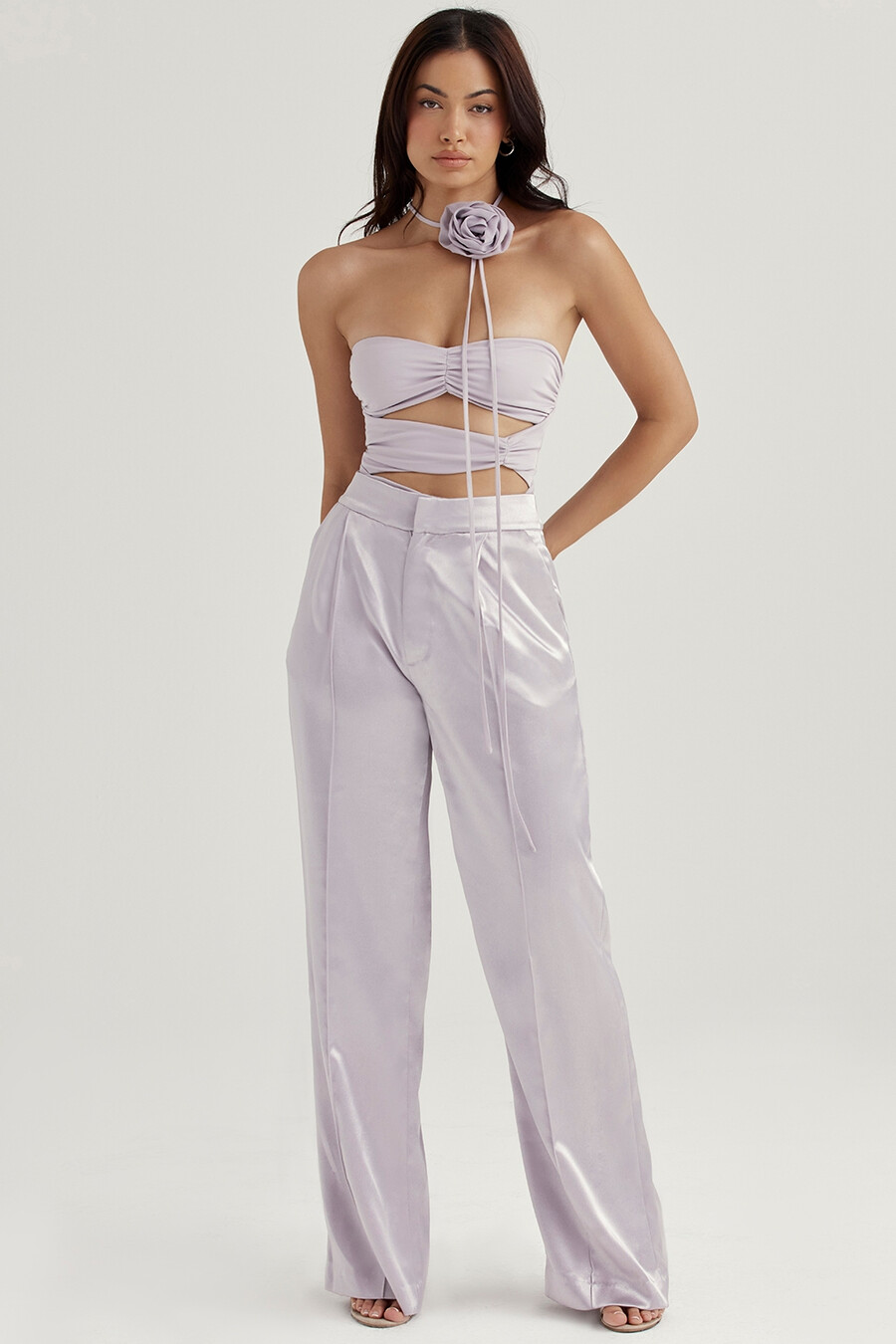 graue satinhose