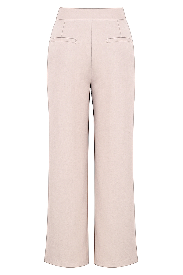 beige hose mit lockerem schnitt