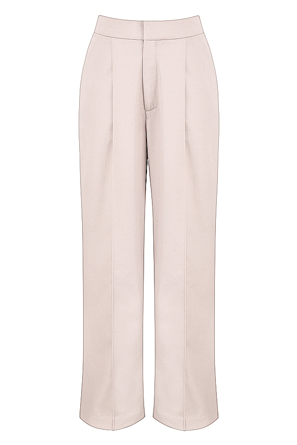 beige hose mit lockerem schnitt
