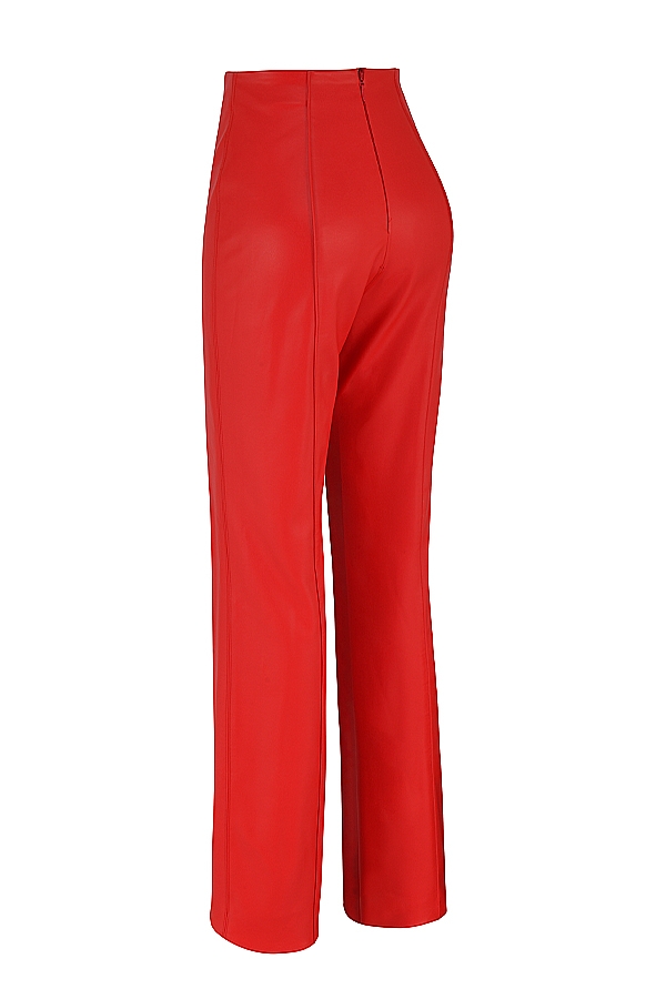 scharlachrote vegane lederhose