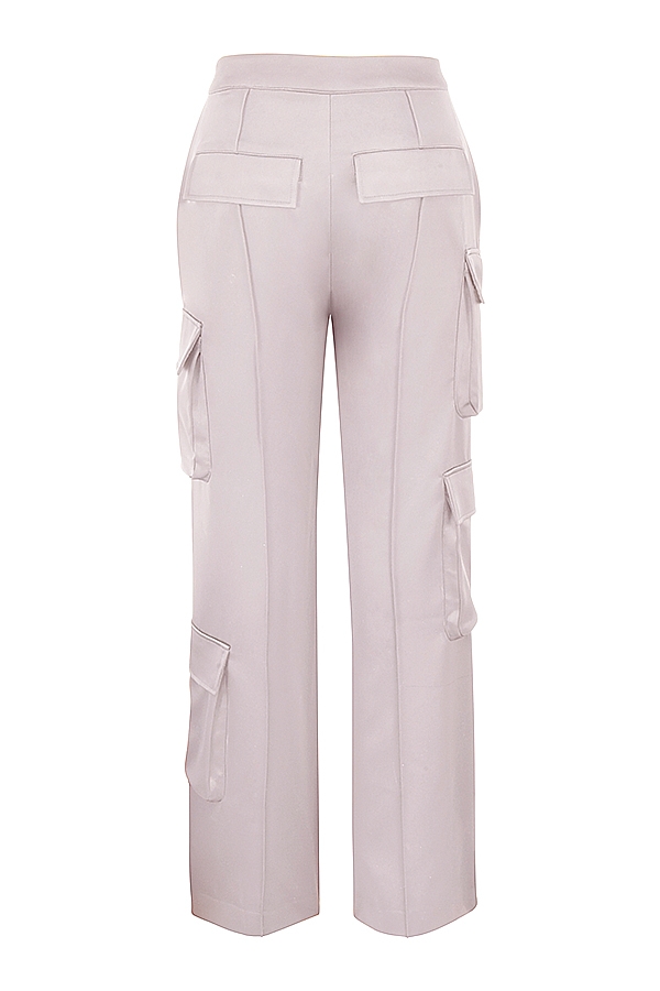 cargohose mit geradem bein aus kristall-satin