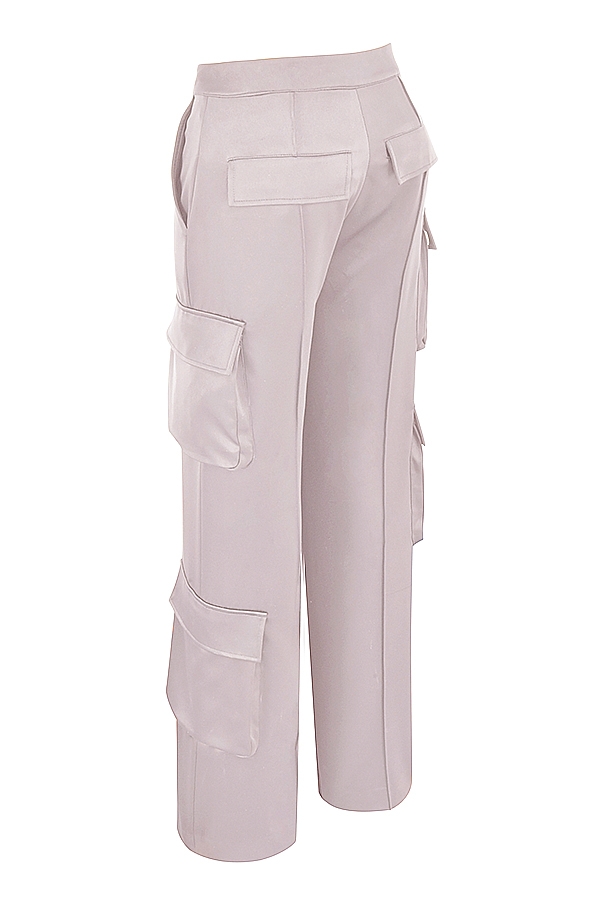 cargohose mit geradem bein aus kristall-satin